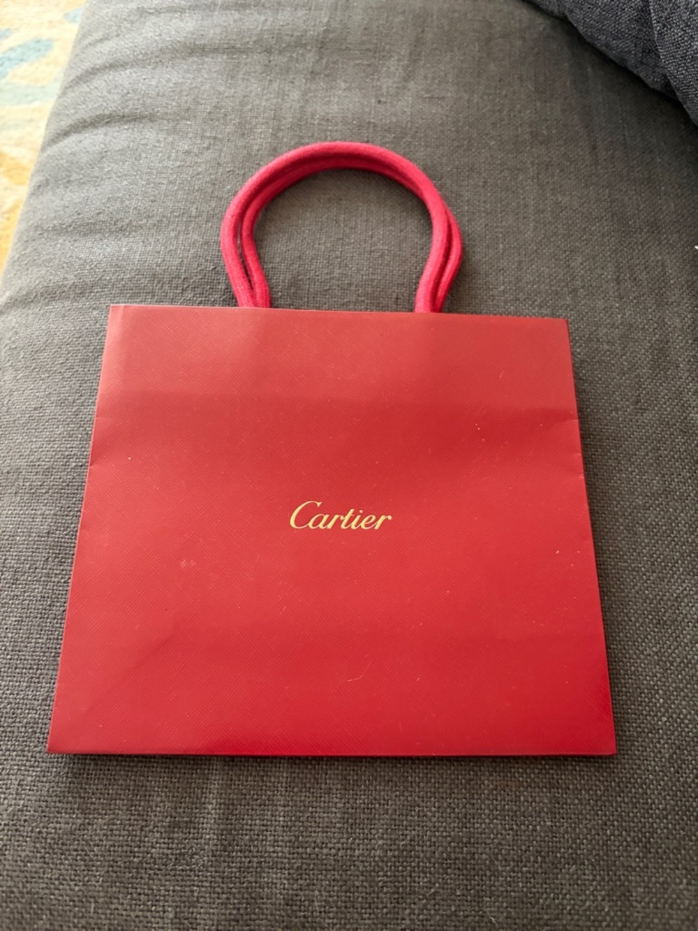 Cartier Red Mini Gift Bag with Gold Logo